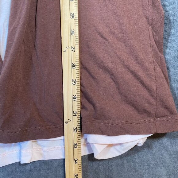 Soft Surroundings Open Front Cardigan Drape Layered Brown & White Womens size S - Picture 8 of 9